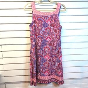 Magnolia Grace Heidi Square Nackline Dress Burgundy Medium